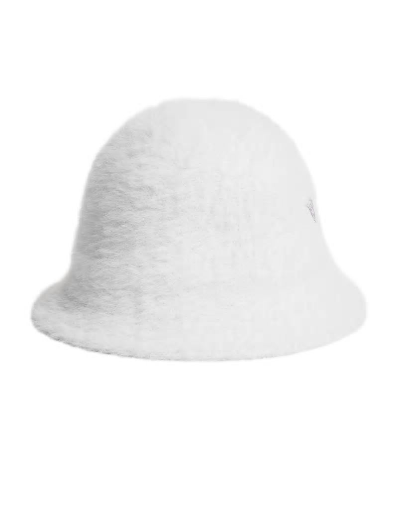 Guess Fuzzy Bucket Hat - White Multi