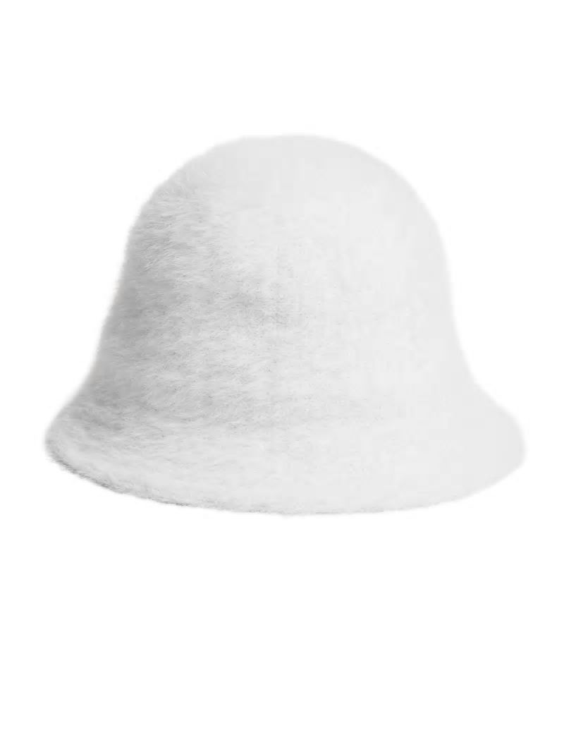 Guess Fuzzy Bucket Hat - White Multi