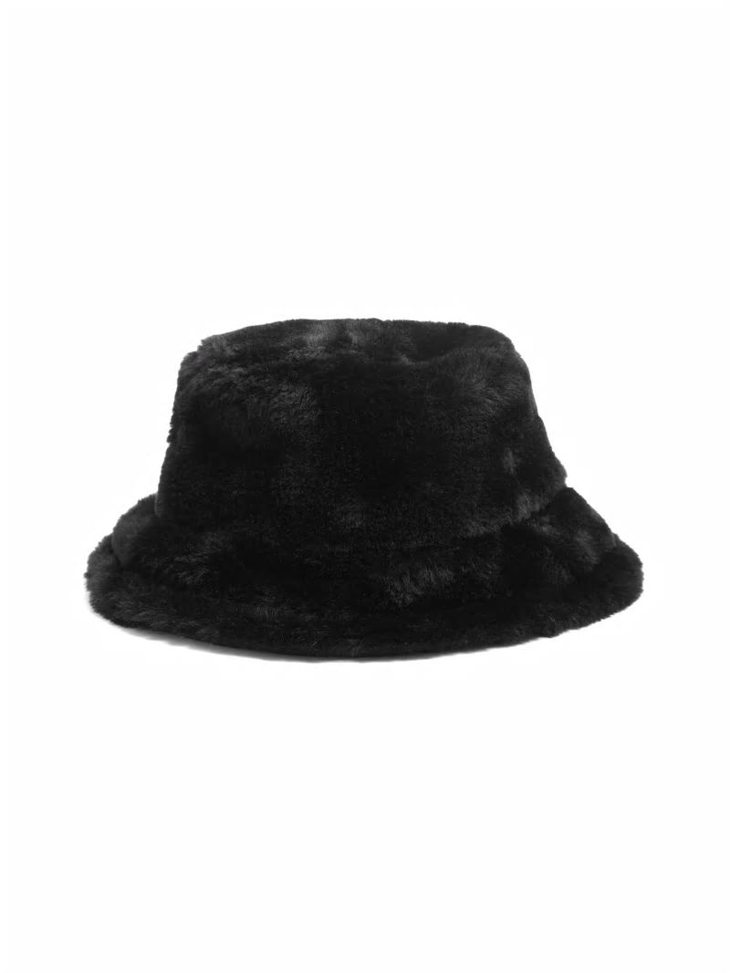 Guess Reversible Faux-Fur Bucket Hat - Black