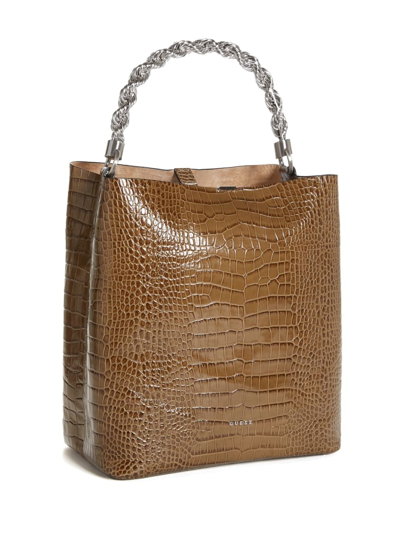 Guess Aida Croc Hobo Bag - Green