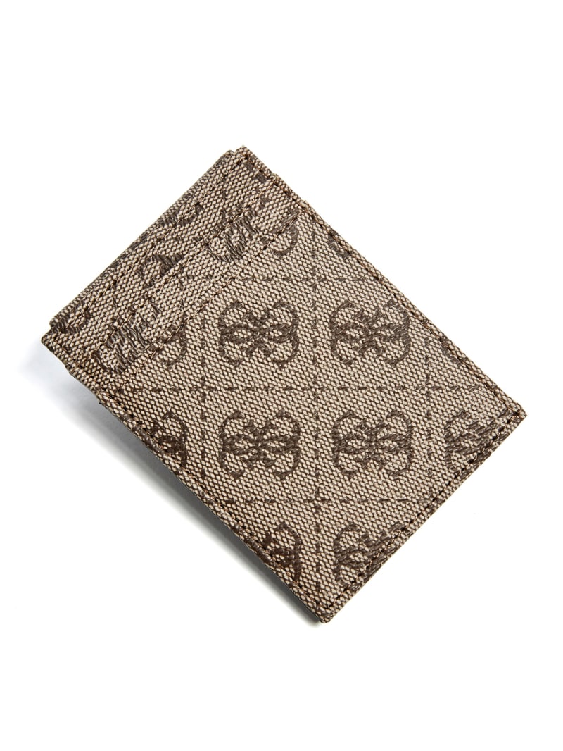 Guess Don Logo-Print Magnetic Card Case - Tan