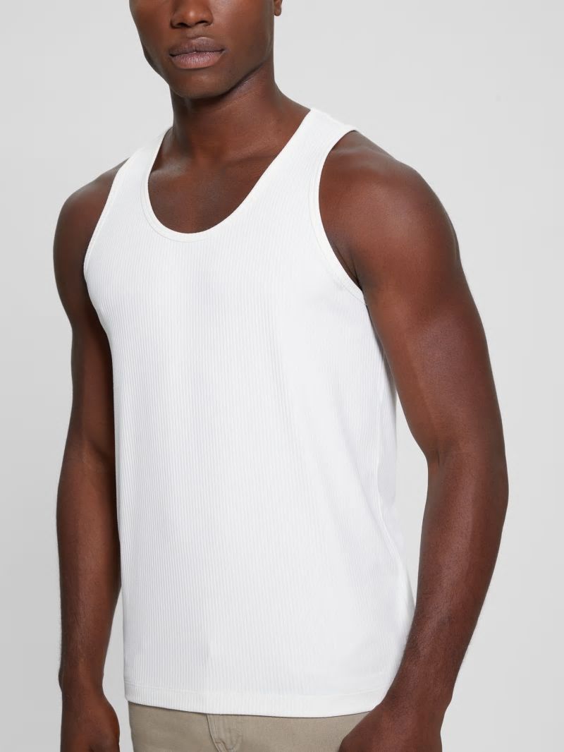 Guess Eco Cyrus Ribbed Tank - Salt White