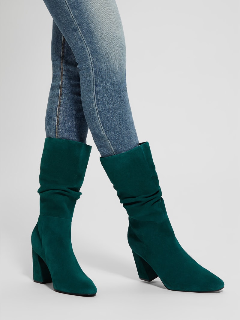 Guess Yeppy Suede Slouch Booties - Medium Green 310