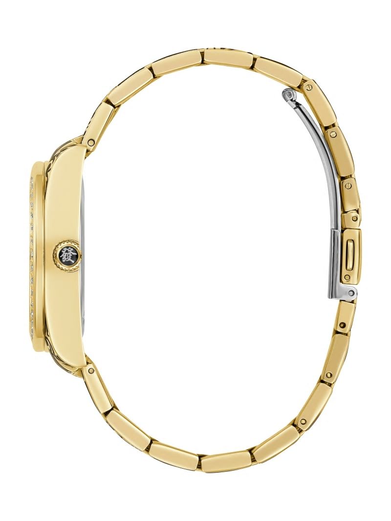 Guess Printed Gold-Tone Multifunction Watch - Gold