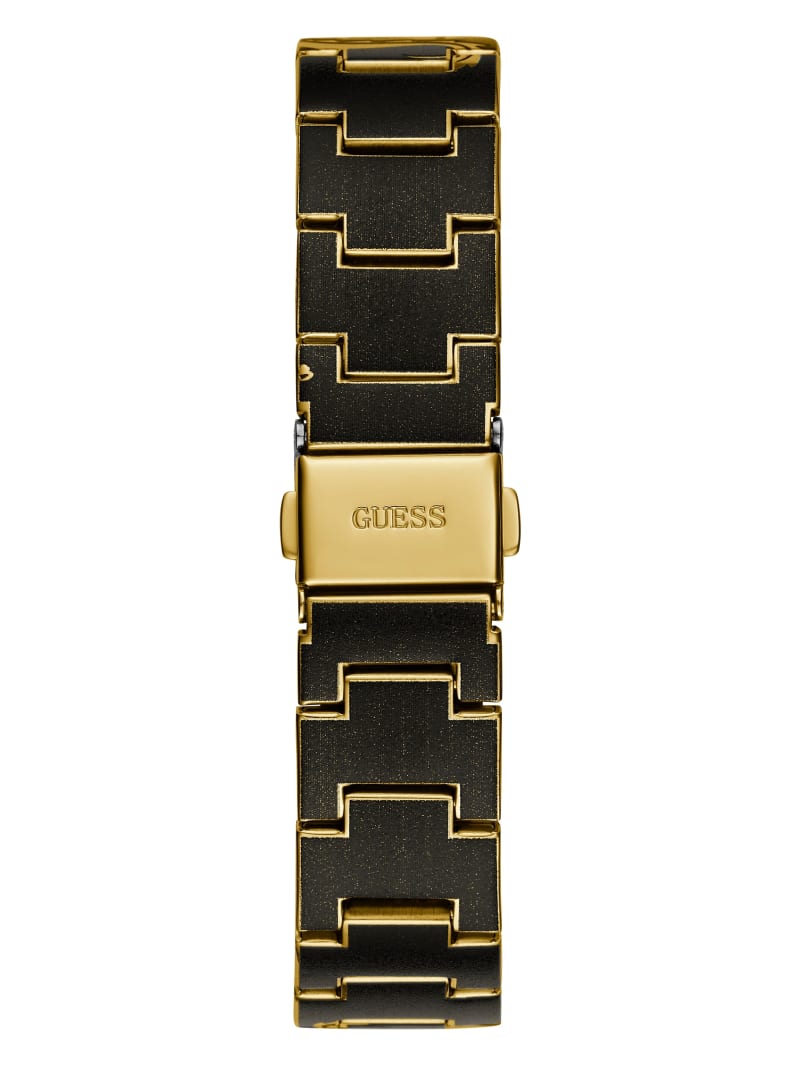 Guess Printed Gold-Tone Multifunction Watch - Gold