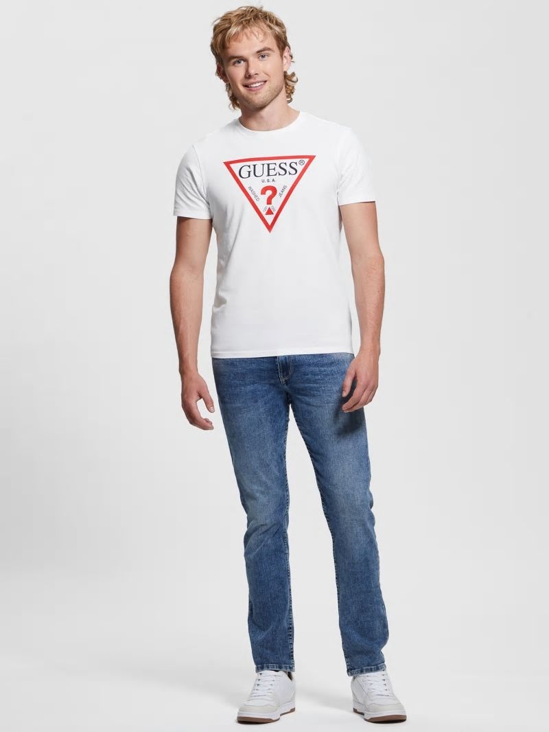 Guess Classic Logo Icon Tee - Pure White