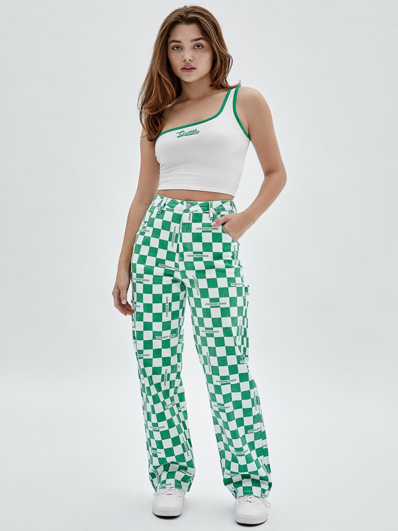 Guess GUESS Originals Checkered Carpenter Jeans - Matcha Green Multi