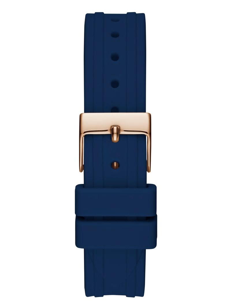 Guess Blue Silicone Analog Watch - Rose Gold
