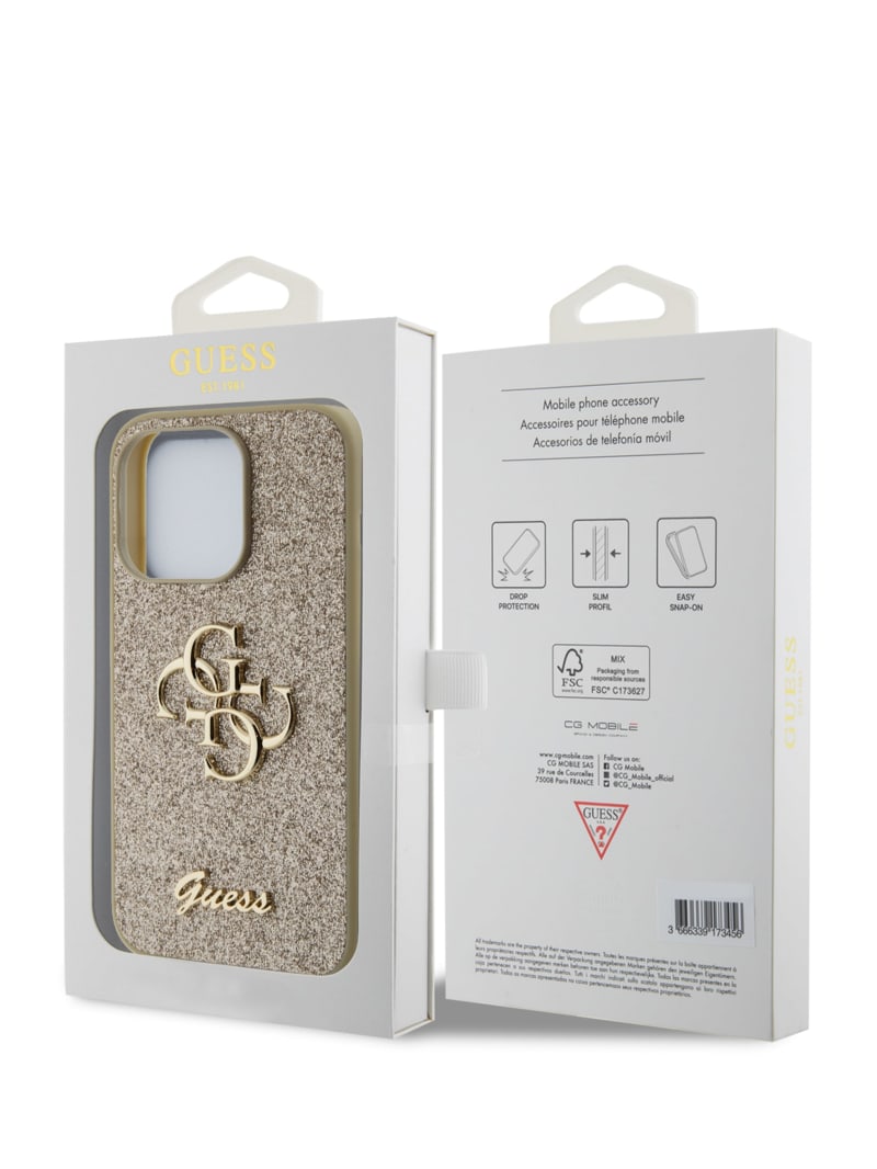 Guess Glitter iPhone 15 Pro Case - Gold