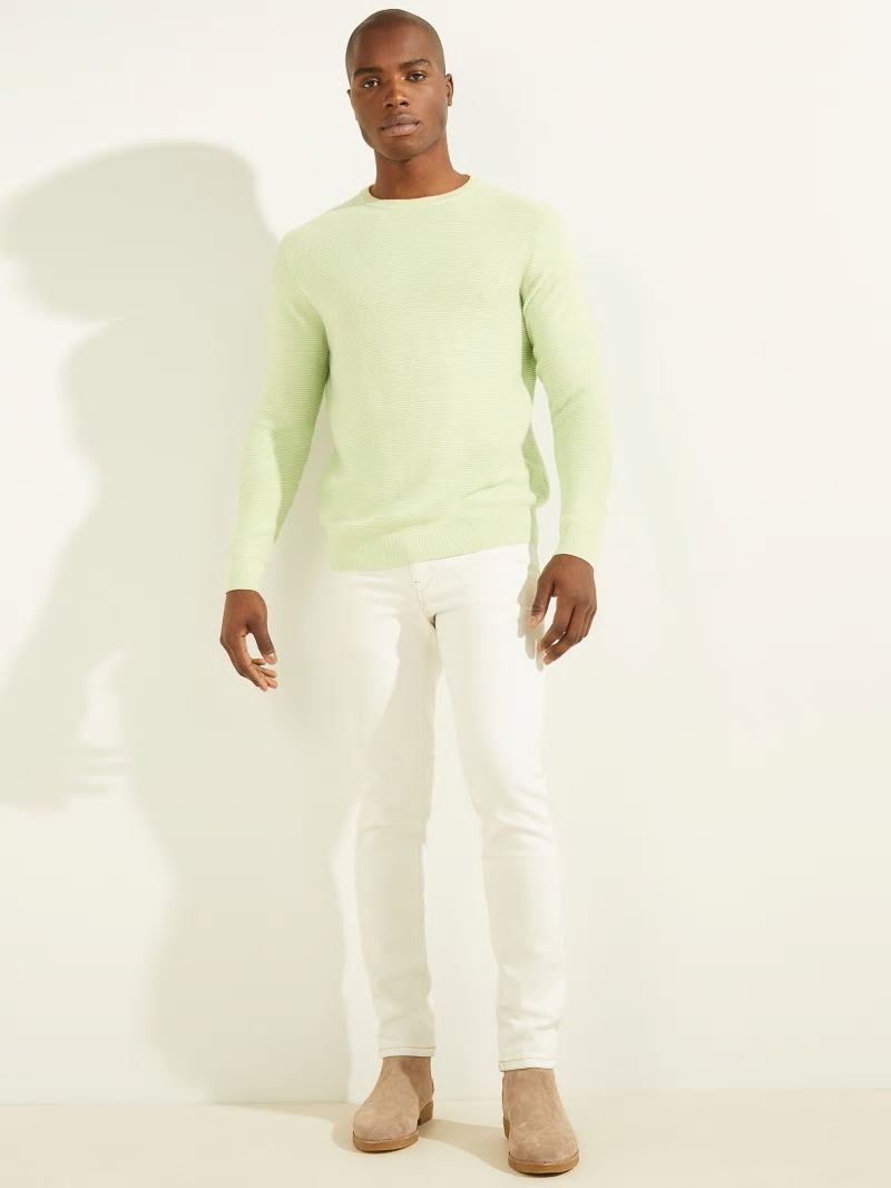 Guess Ribbed Crewneck Sweater - Pistachio Nut