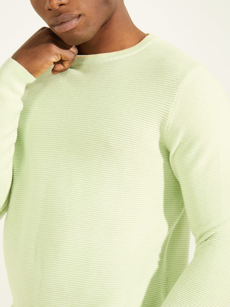 Guess Ribbed Crewneck Sweater - Pistachio Nut