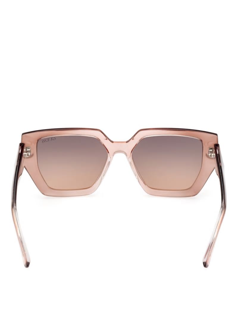 Guess Emilia Geometric Plastic Sunglasses - Brown
