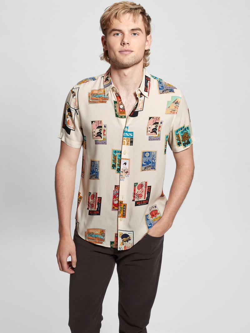 Guess Eco Post Card Shirt - Post Card Collage