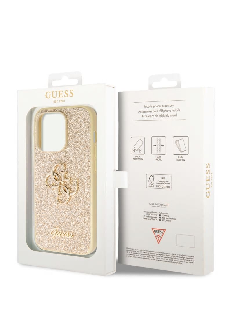 Guess Glitter iPhone 14 Pro Case - Gold