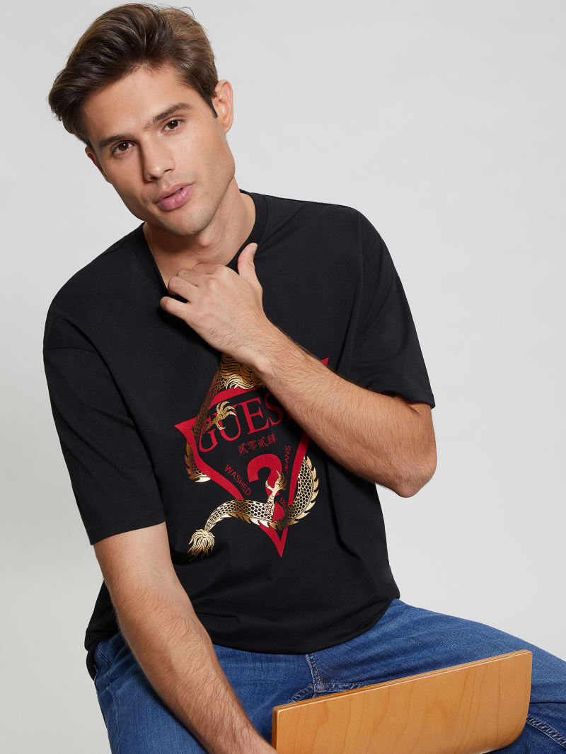 Guess Chinese New Year Dragon Tee - Black