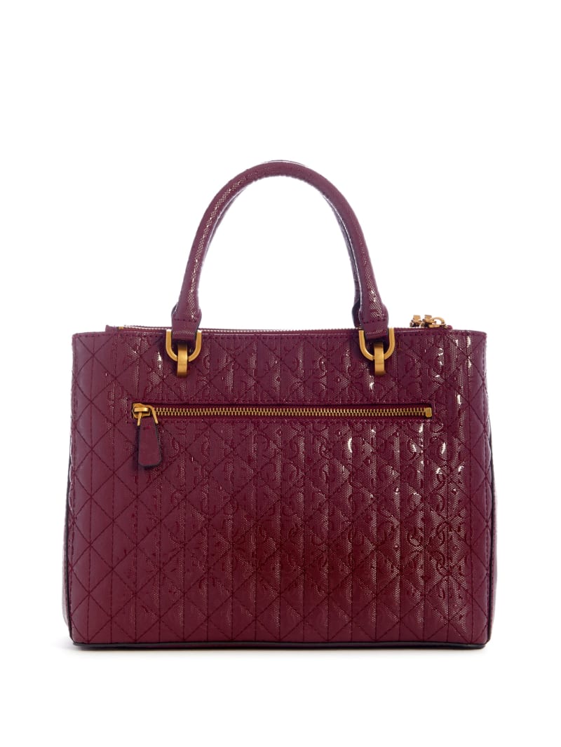 Guess Aveta Status Satchel - Burgundy