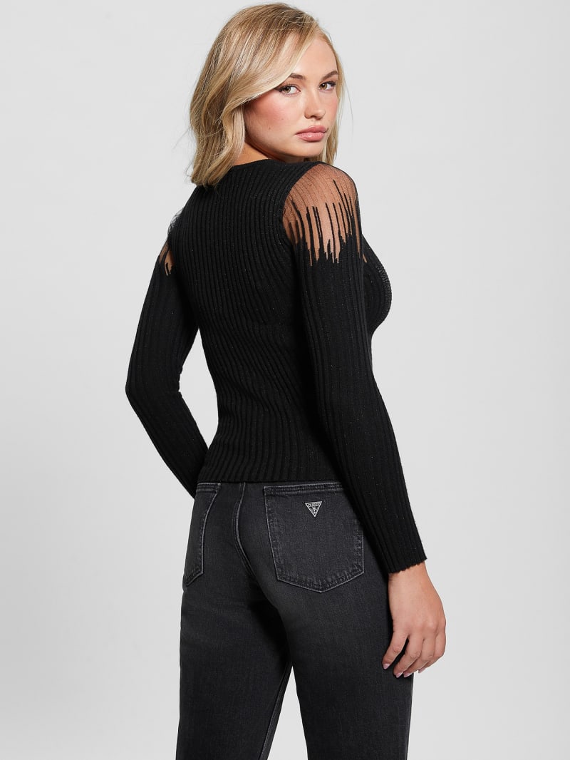 Guess Claudine Embellished Sweater - Black