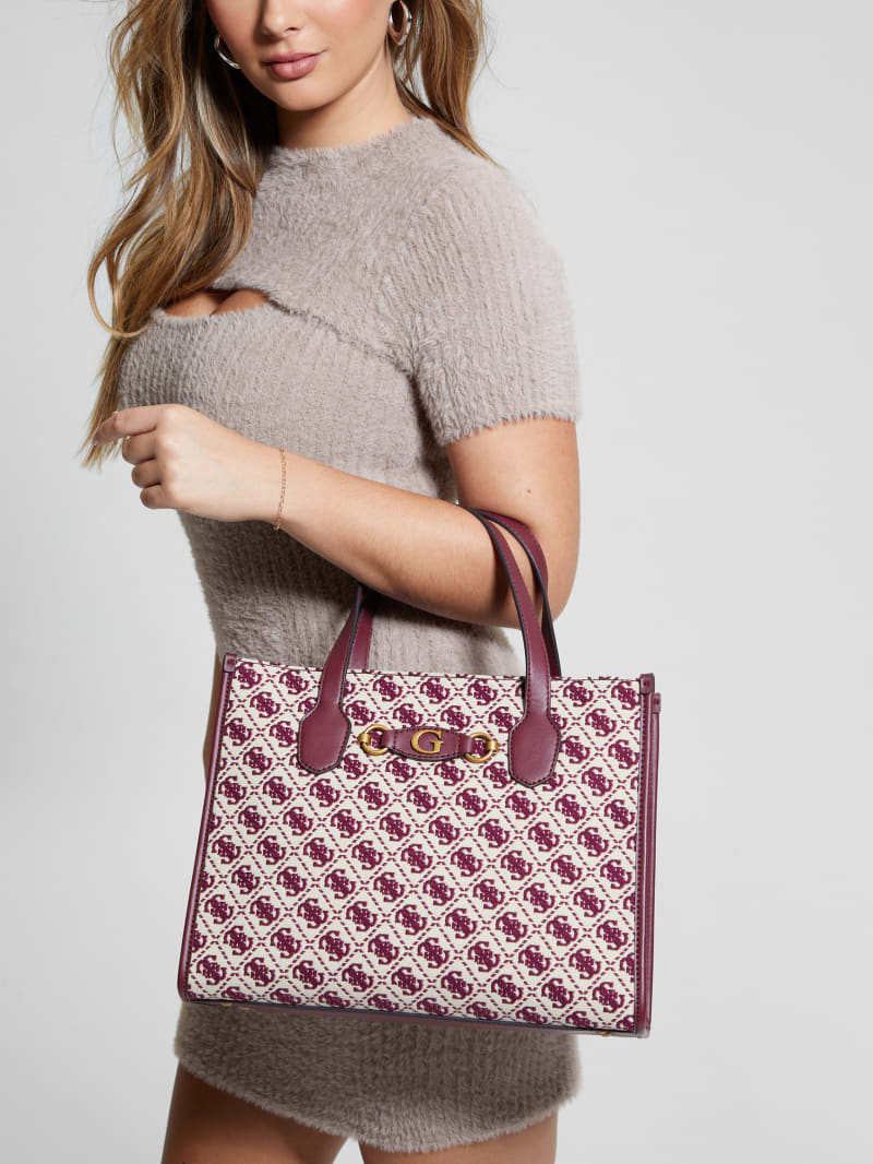 Guess Izzy Jacquard Logo Tote - Montego Wash