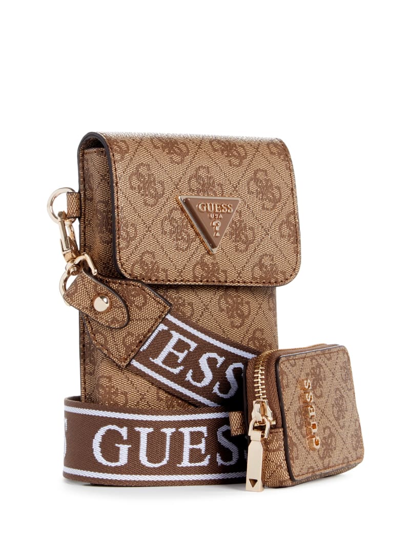 Guess Latona Quattro G Mini Phone Crossbody - Latte Logo