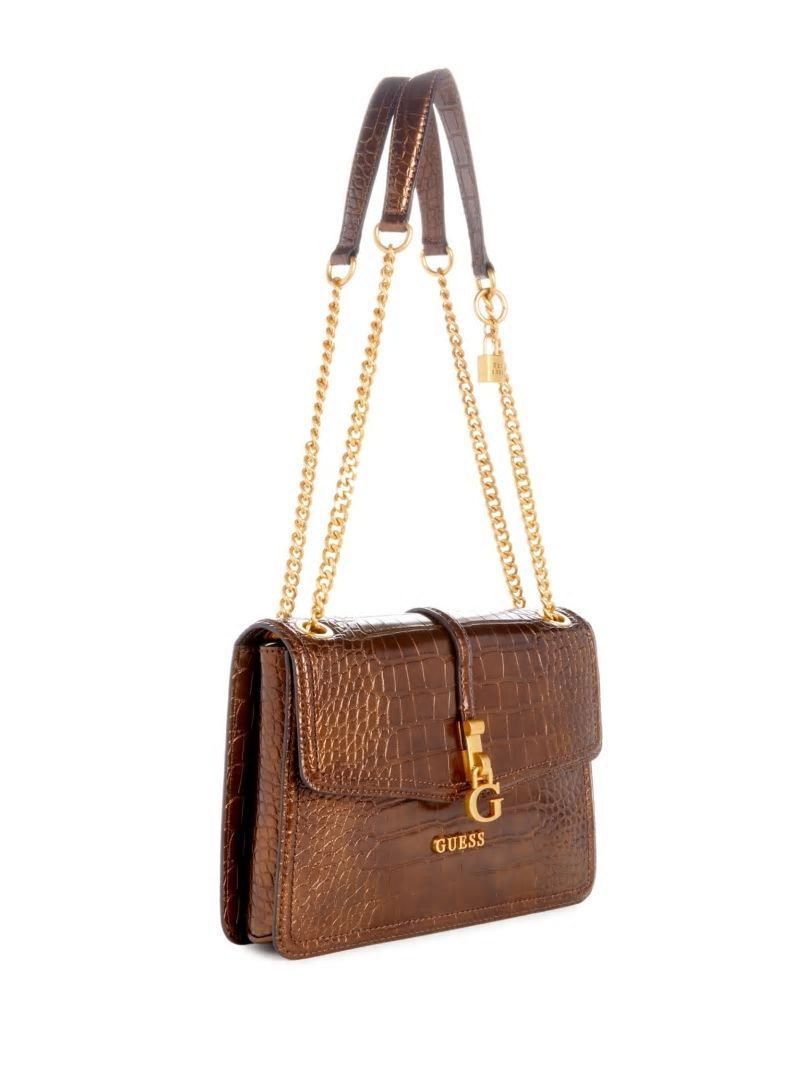 Guess James Convertible Crossbody Flap Bag - Bronze