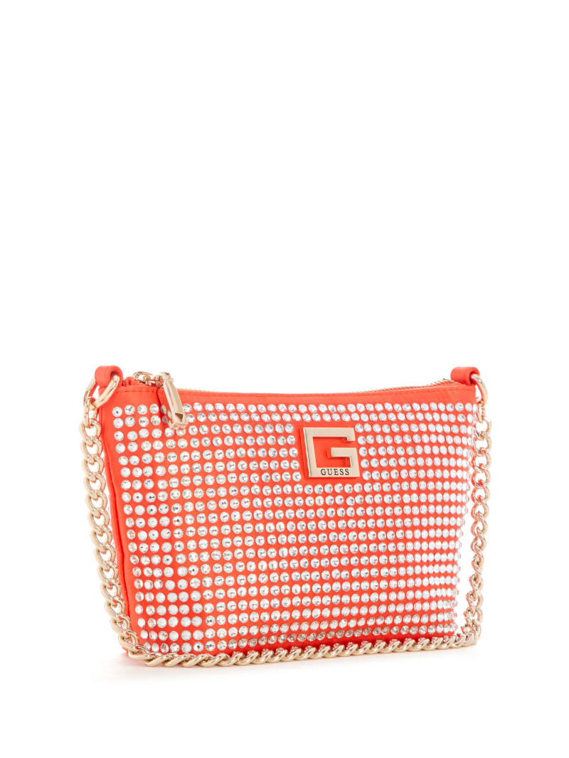 Guess Gilded Glamour Mini Top-Zip Bucket Bag - Orange