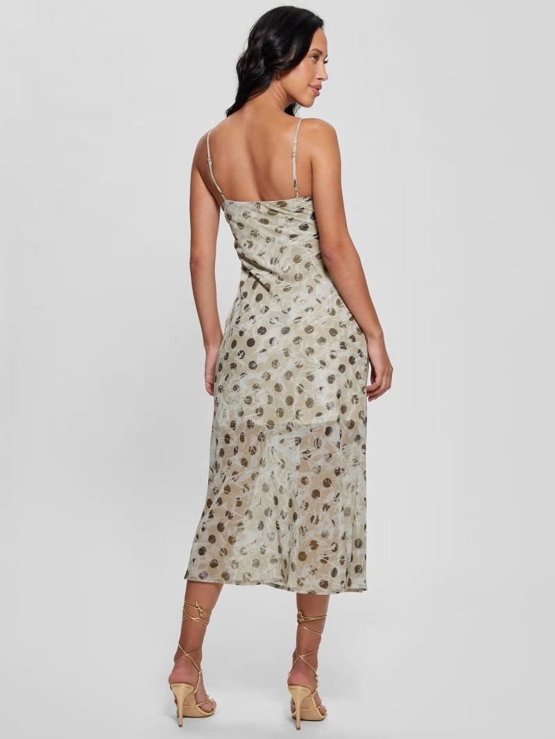 Guess Akilina Printed Midi Dress - Sandy Polka Dots