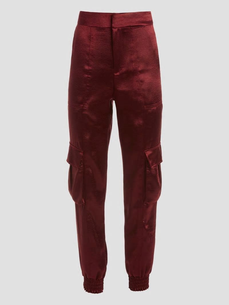 Guess Eco Soundwave Satin Cargo Pants - Mystic Wine