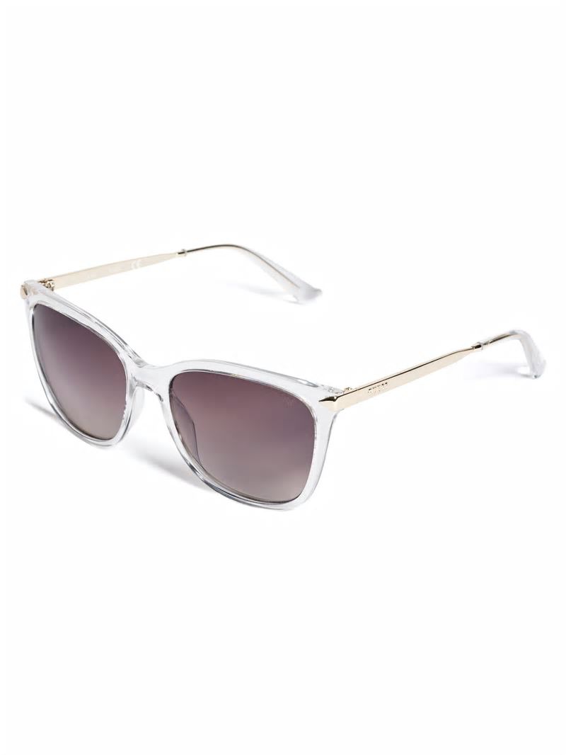 Guess Amy Square Sunglasses - Clear