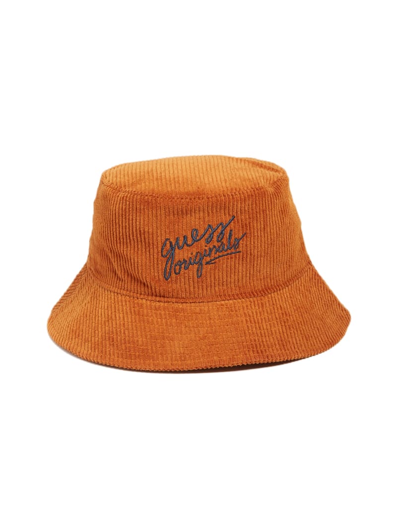 Guess GUESS Originals Corduroy Bucket Hat - Rust Brown