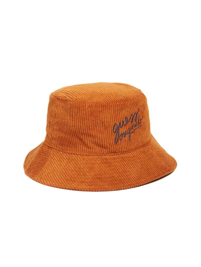 Guess GUESS Originals Corduroy Bucket Hat - Rust Brown