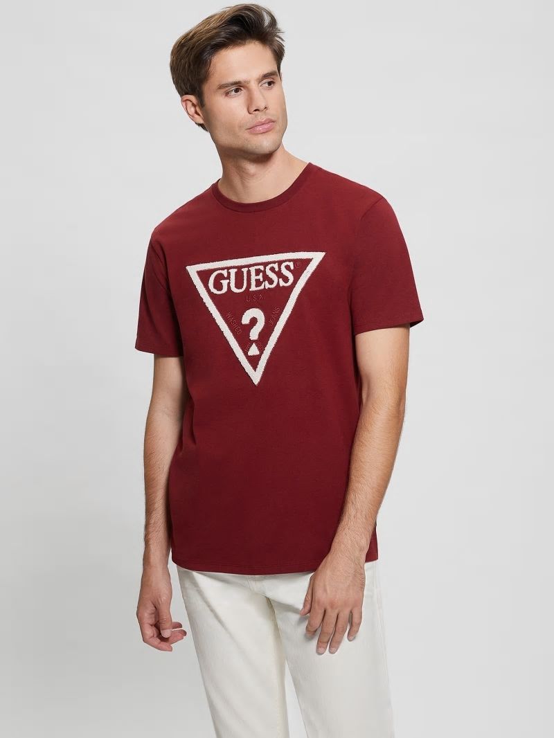 Guess Eco Embroidered Logo Tee - Vino