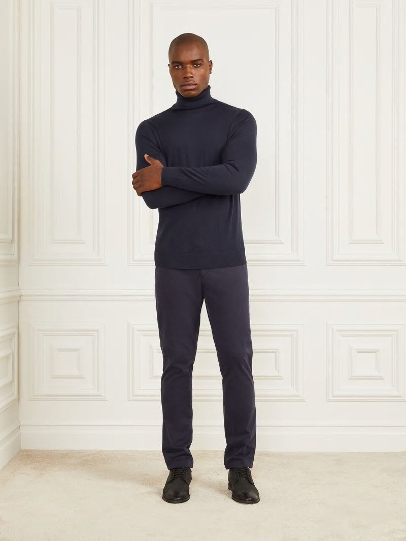 Guess Merino Wool Turtleneck Sweater - Bleu éLéGant