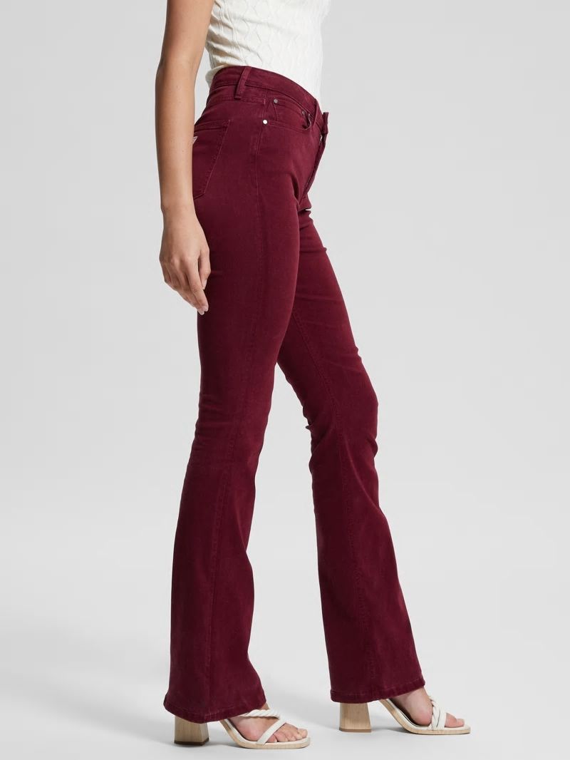 Guess Eco Sexy Flare Velvet Pants - Mystic Wine