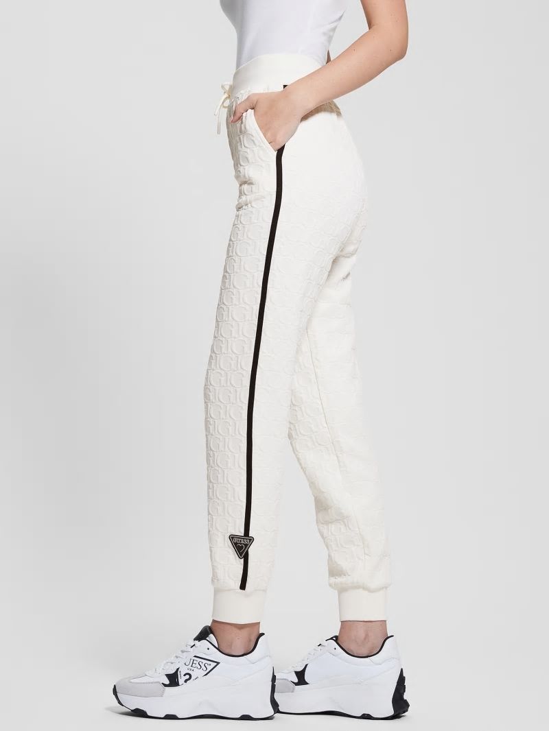 Guess Cheri Signature Pants - Gj Sprit White Jacquard