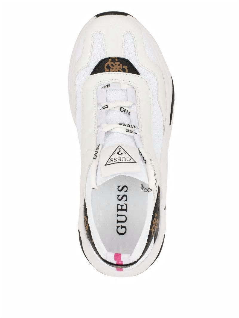 Guess Geniver Knit and Quattro G Sneakers - White