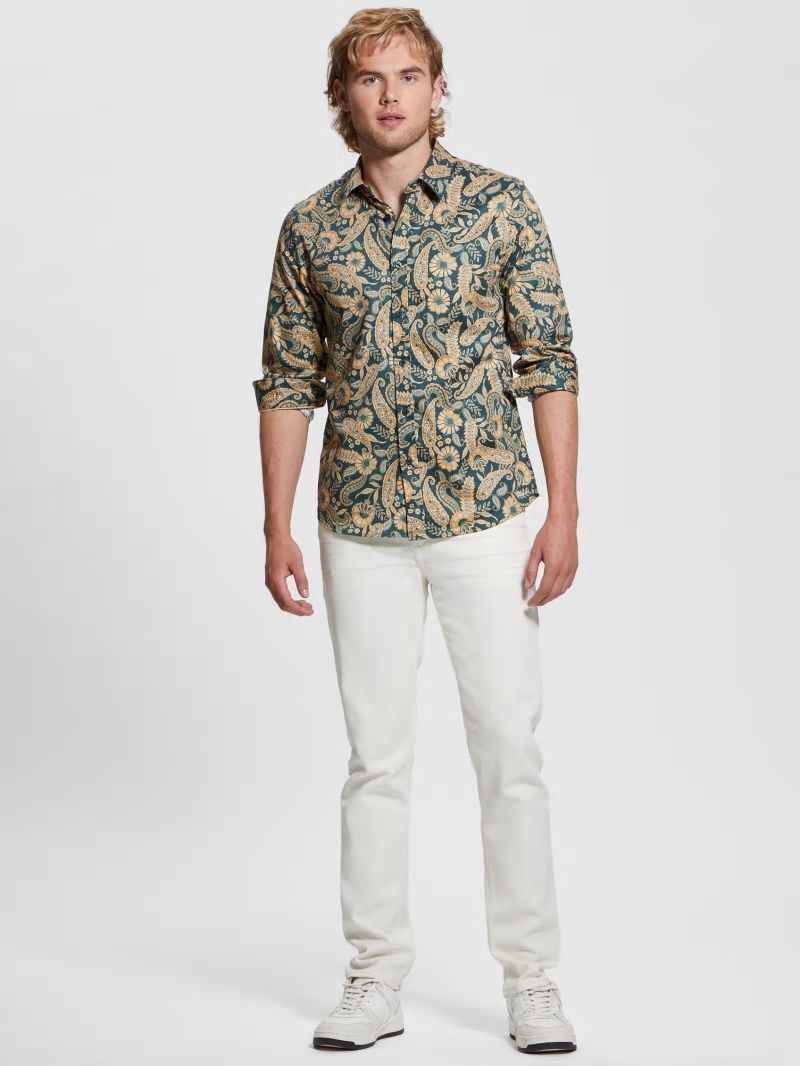 Guess Luxe Paisley Shirt - Paisley Floral Green