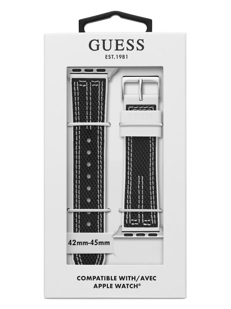 Guess Black and White Woven 42-45 mm Band for Apple Watch® - Black