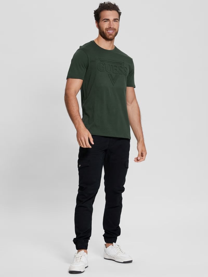 Guess Eco Embossed Logo Tee - Jungle Greens