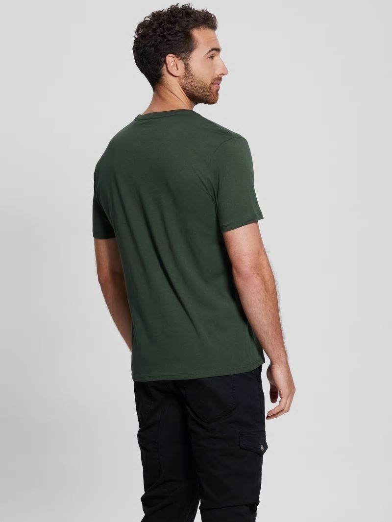 Guess Eco Embossed Logo Tee - Jungle Greens