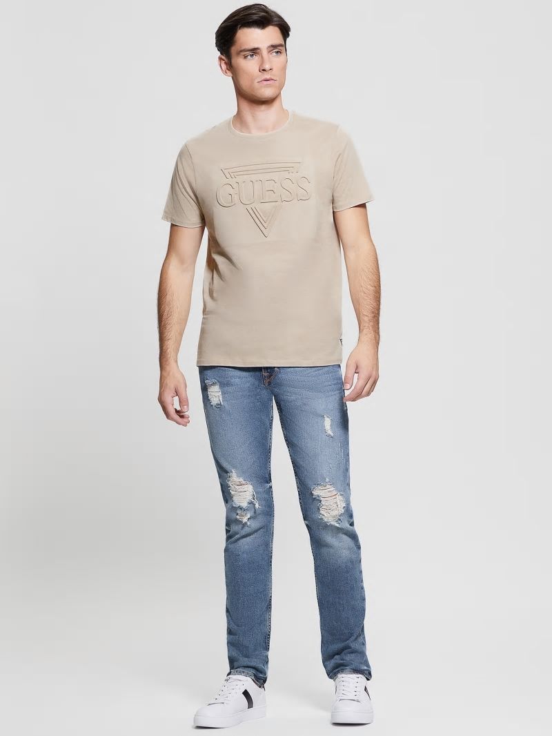 Guess Eco Embossed Logo Tee - Nomad