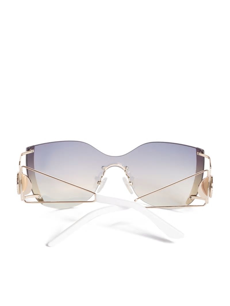 Guess Mirrored Rimless Cateye Sunglasses - White