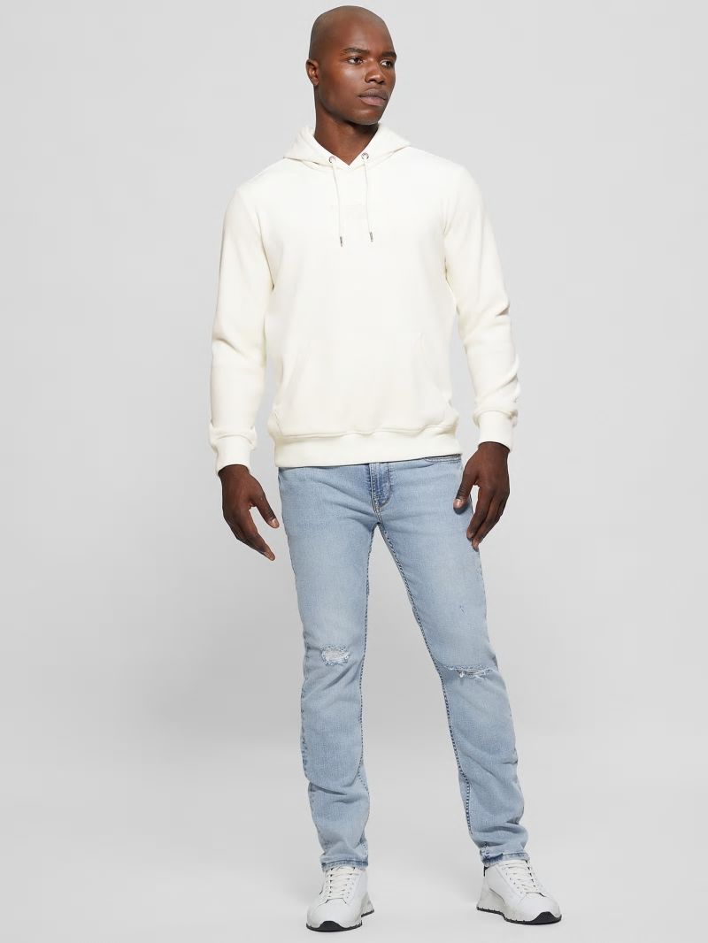 Guess Bonded Velvet GUESS Hoodie - Salt White