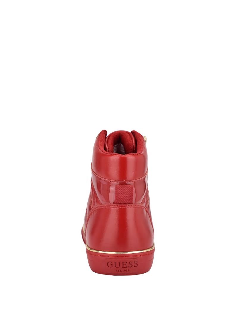 Guess Million High-Top Sneakers - Red Multi