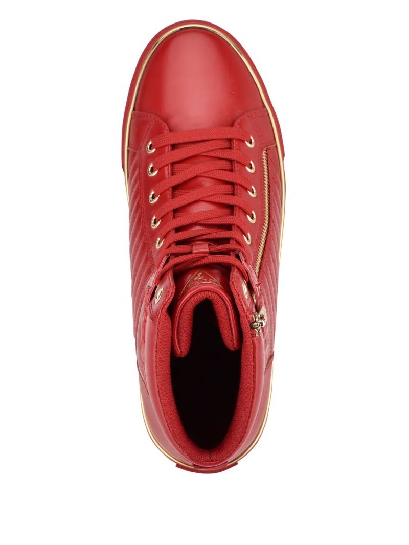 Guess Million High-Top Sneakers - Red Multi