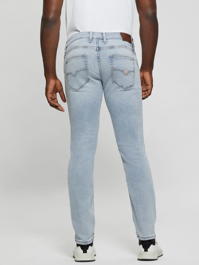 Guess Distressed Low-Rise Slim Straight Jeans - Light Sail