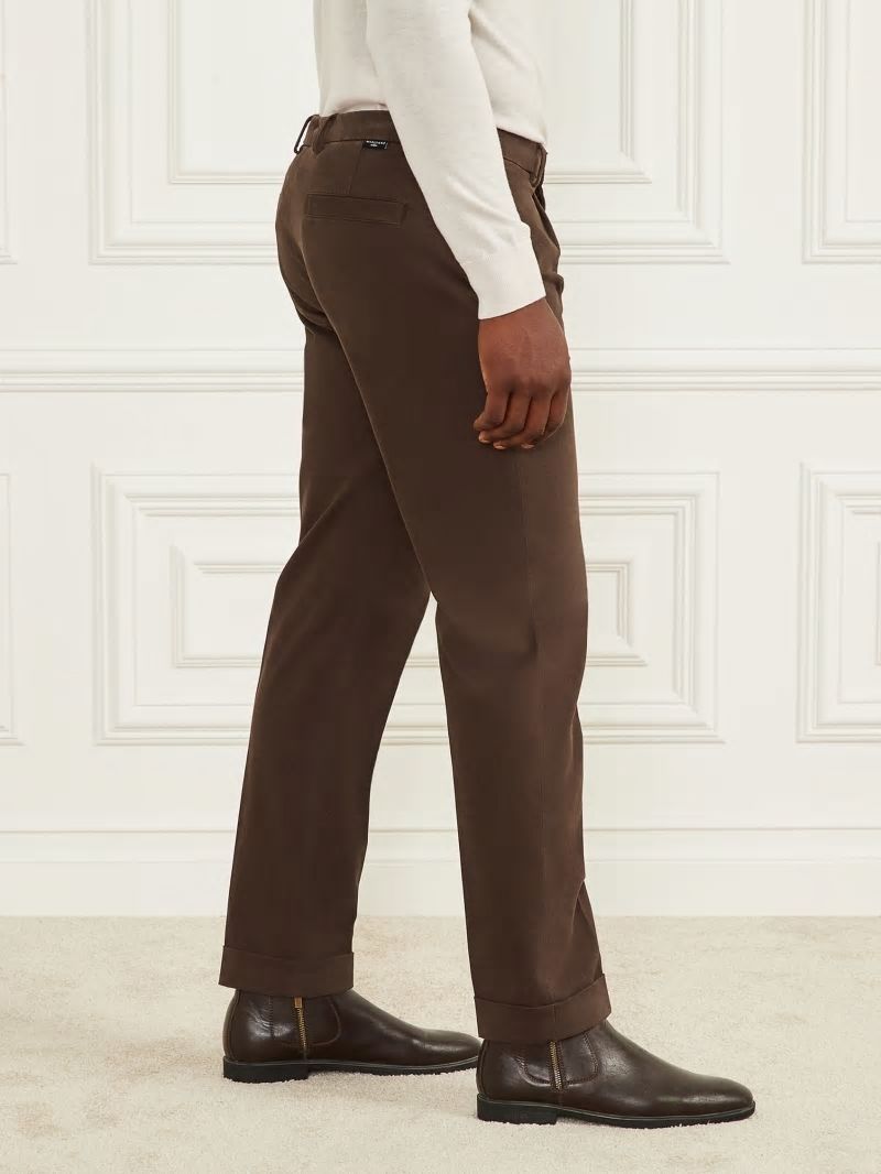 Guess Ethan Twill Roll-Up Chino Pant - Chocolate Brownie