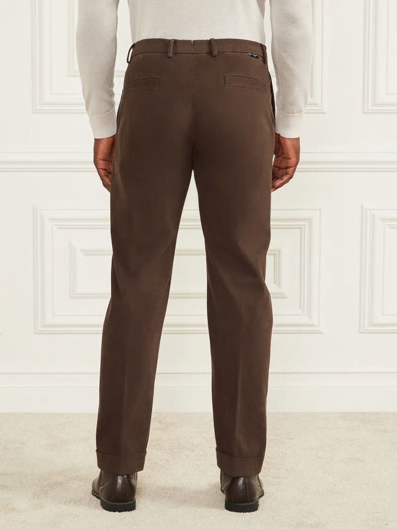 Guess Ethan Twill Roll-Up Chino Pant - Chocolate Brownie