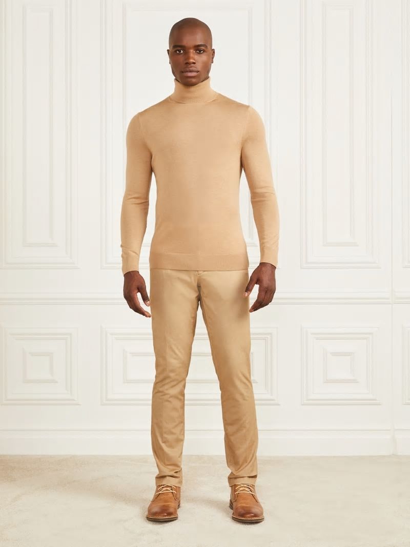 Guess Merino Wool Turtleneck Sweater - Toasted Taupe