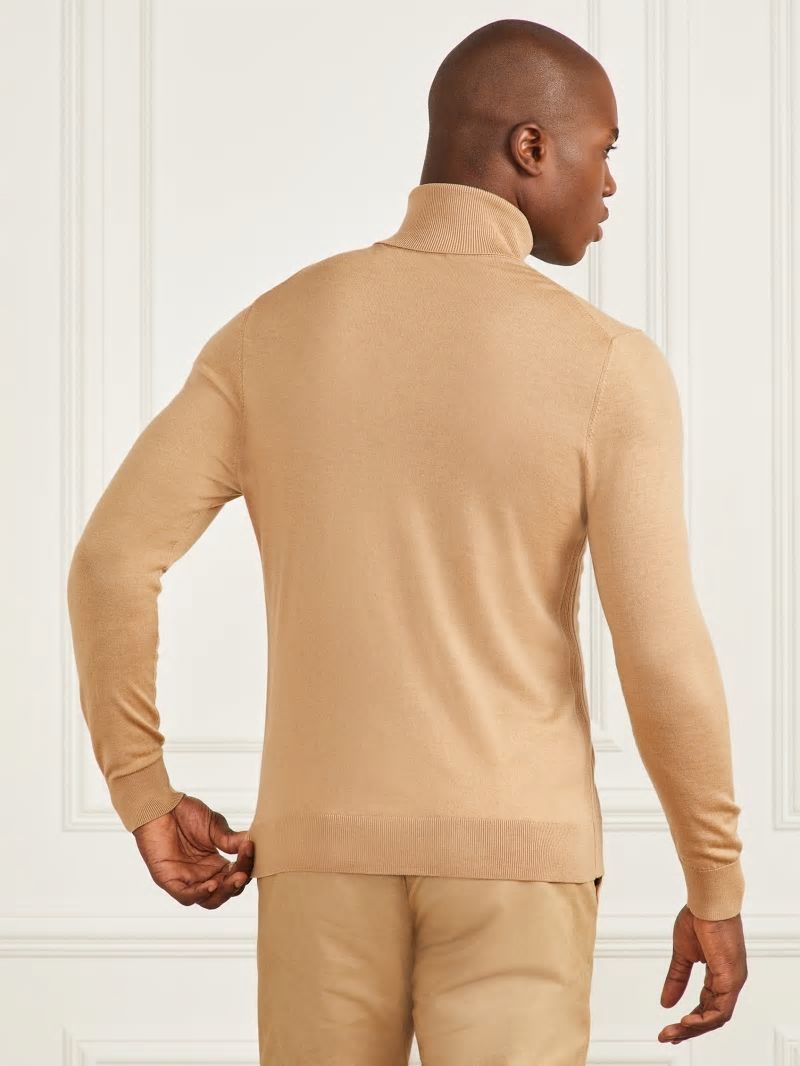 Guess Merino Wool Turtleneck Sweater - Toasted Taupe