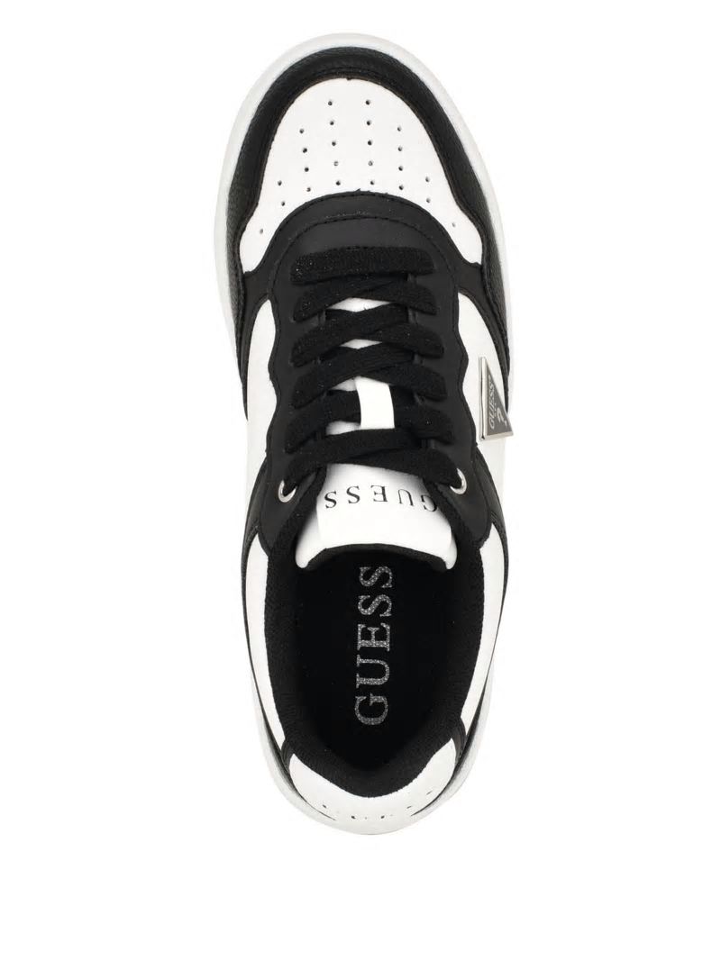 Guess Miram Two-Tone Sneakers - Black And White